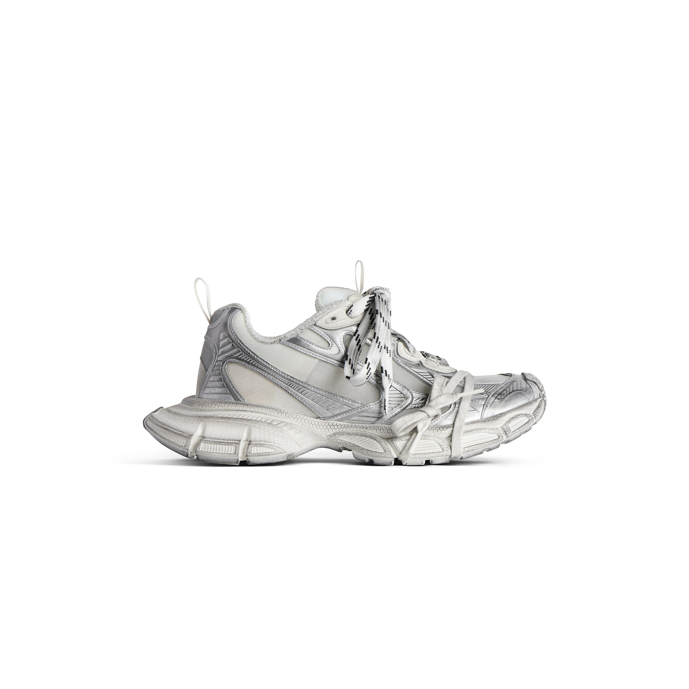 Ba*len*cia*ga men''s 3xl summer mesh sneaker in white silver 734734wtrmh9080